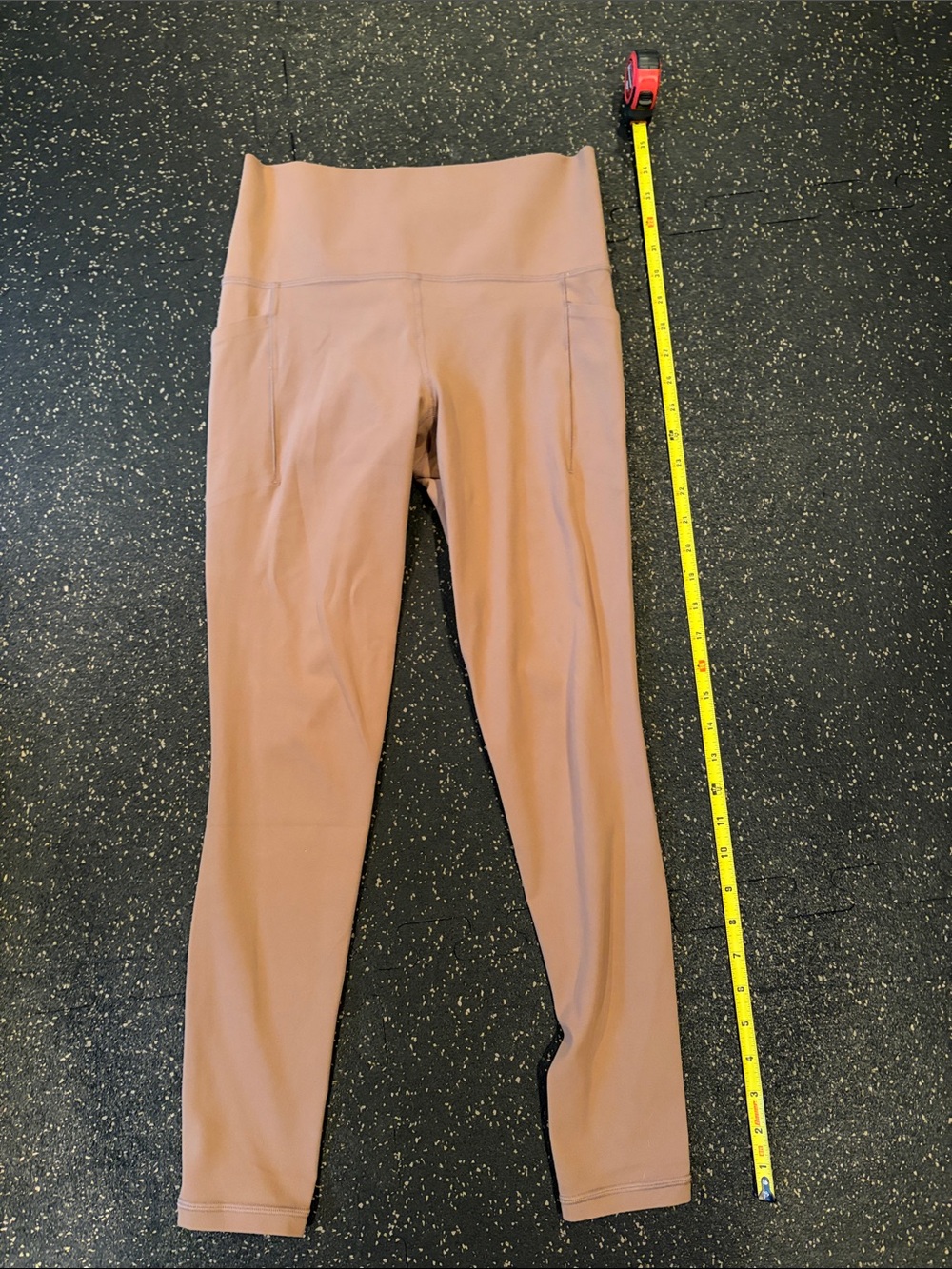 Athleta Salutation stash tight. Size small. Light soft chocolate brown color.